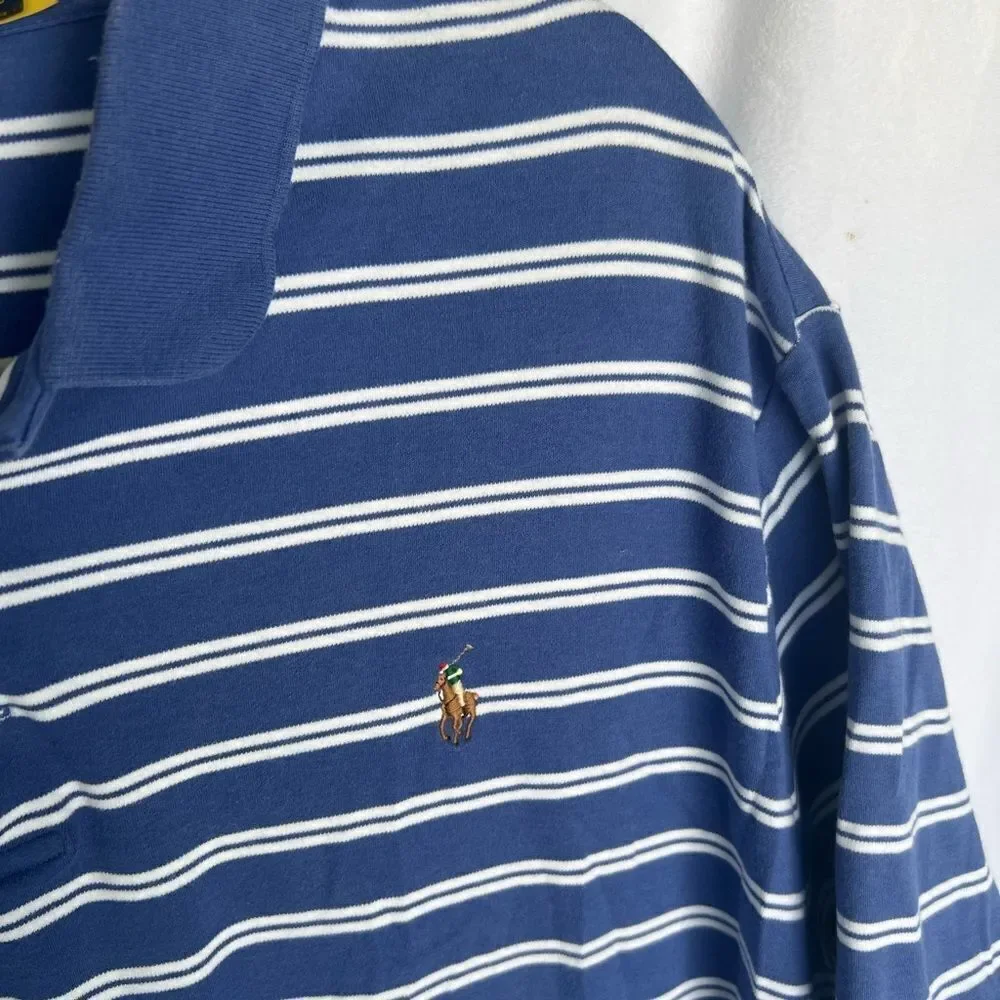 Polo Ralph Lauren Striped Classic Fit Polo Shirt Men’s Size XL Blue